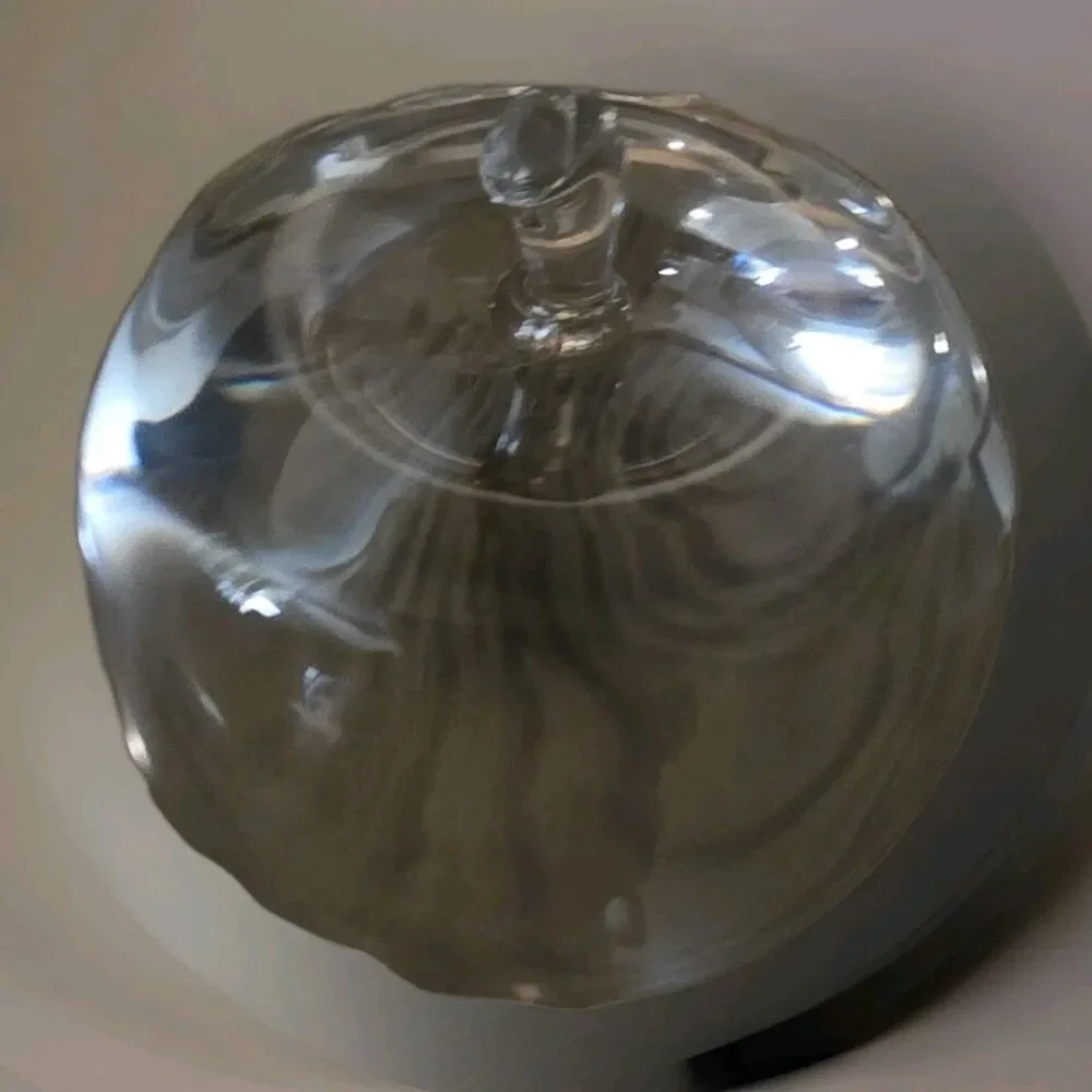 APPLE Ultra Clear Glass PAPERWEIGHT Smooth Pontil Heavyweight Gift